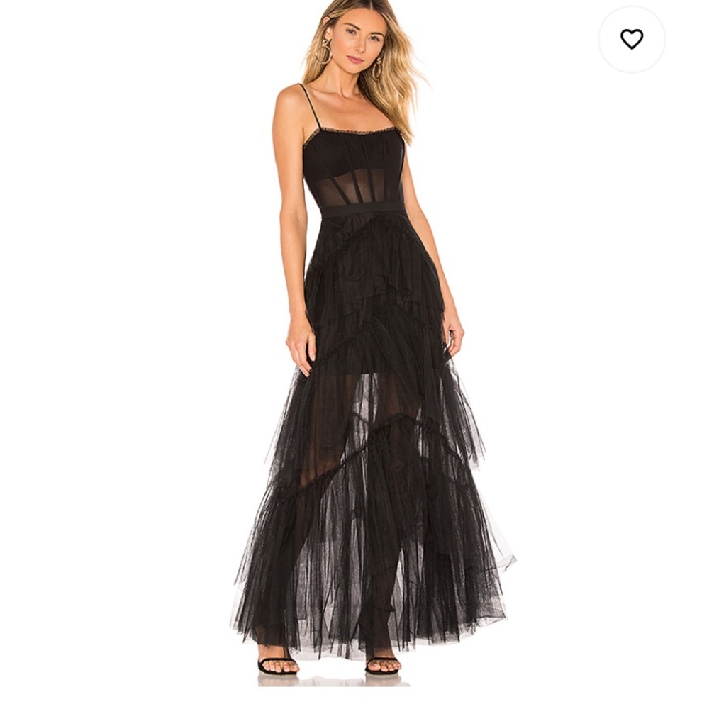 BCBGMAXAZRIA black tulle corset dress